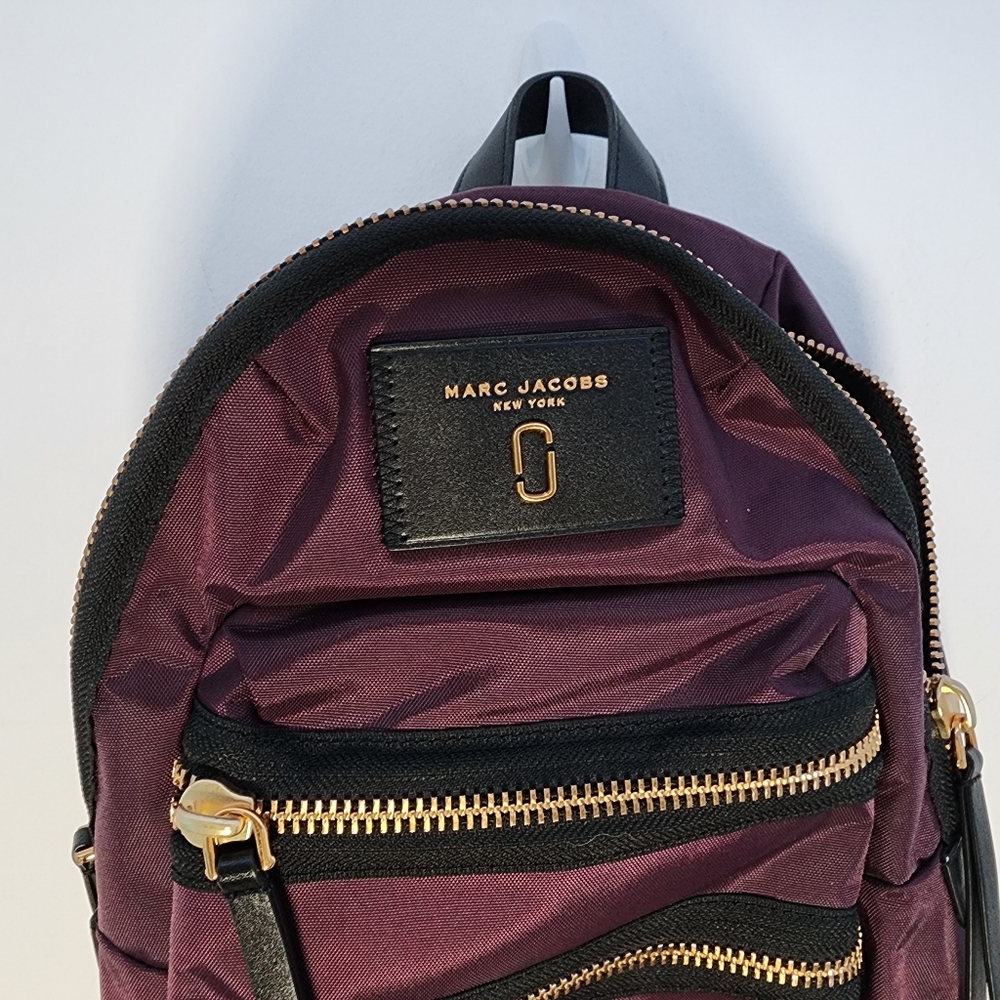 Marc Jacobs The Biker Nylon Medium Backpack in Maroon - Picture 2 of 11